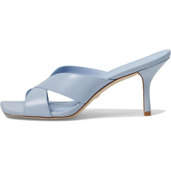 Stuart Weitzman Womens Carmen 75 Slides US 9 Light Blue Leather Heel NIB - Picture 2 of 14